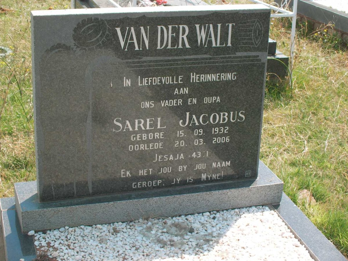 WALT Sarel Jacobus, van der 1932-2006