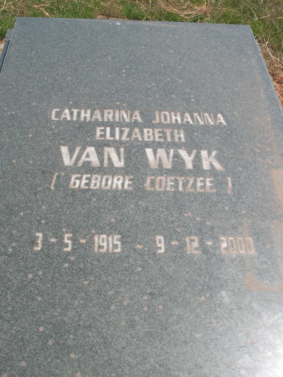 WYK Catharina Johanna Elizabeth, van nee COETZEE 1915-2000