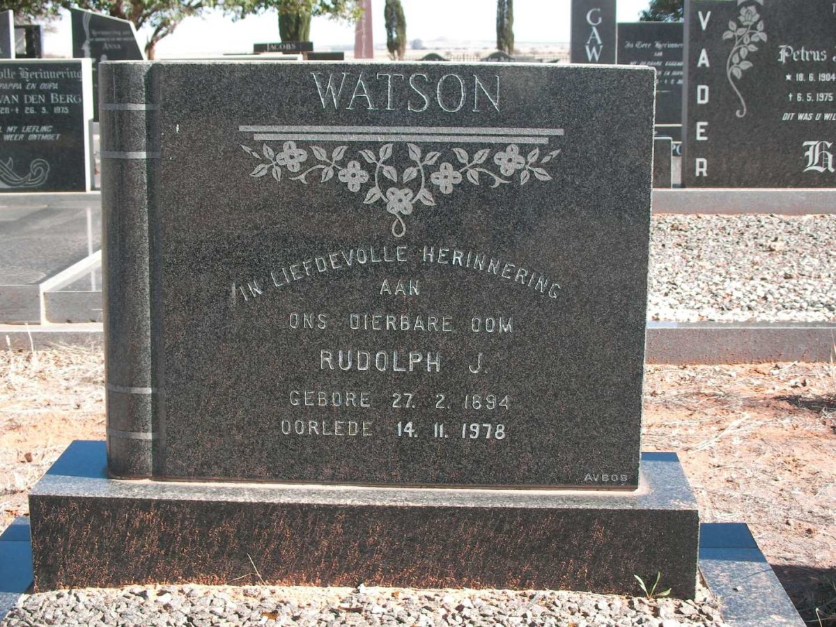 WATSON Rudolph J. 1894-1978
