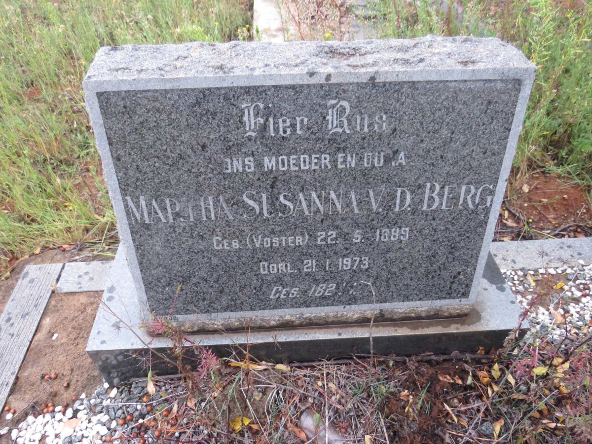 BERG Martha Susanna, v.d. nee VOSTER 1889-1973