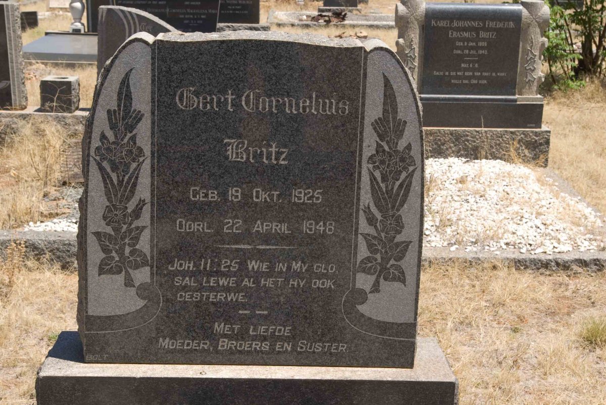 BRITZ Gert Cornelius 1925-1948