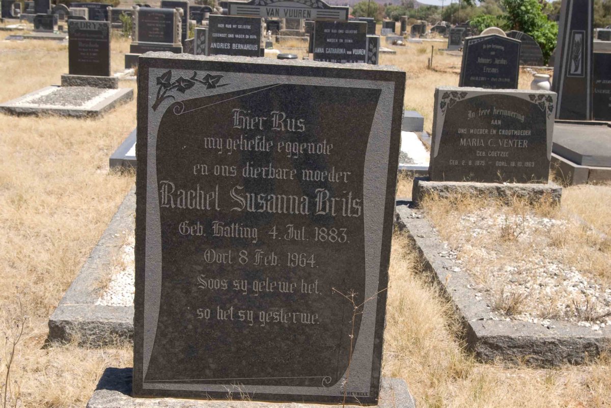 BRITS Rachel Susanna nee HATTING 1883-1964 