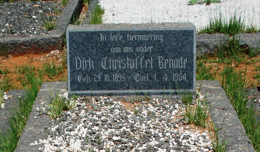 BENADE Dirk Christoffel 1895-1964