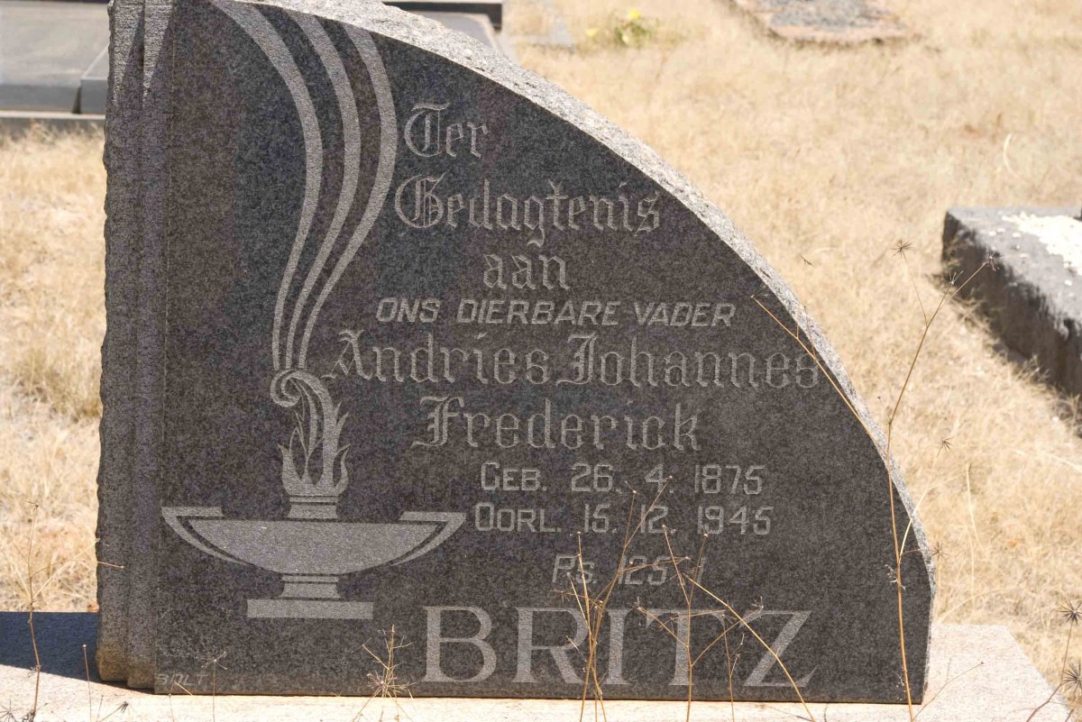 BRITZ Andries Johannes Frederick 1875-1945