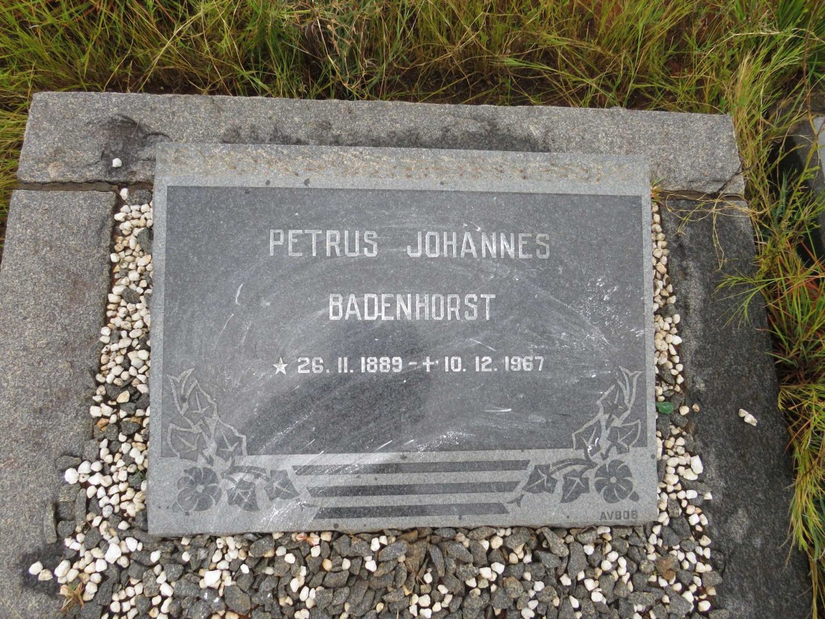 BADENHORST Petrus Johannes 1889-1967