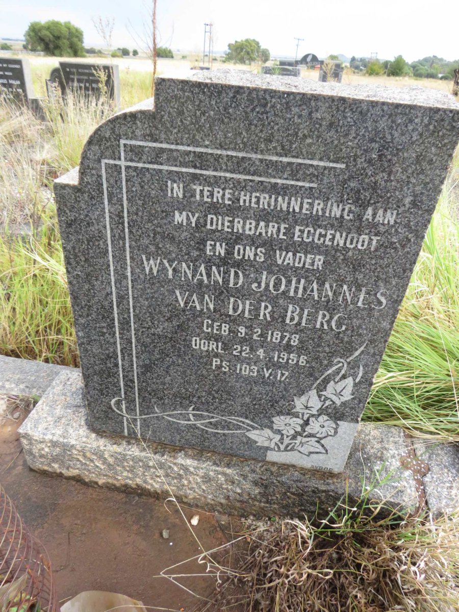 BERG Wynand Johannes, van der 1878-1956