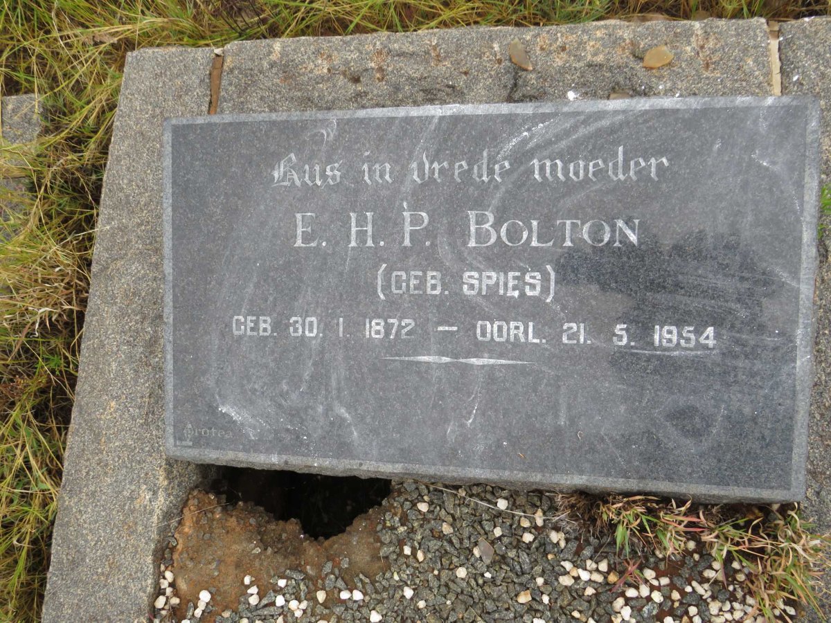 BOLTON E.H.P. nee SPIES 1872-1954