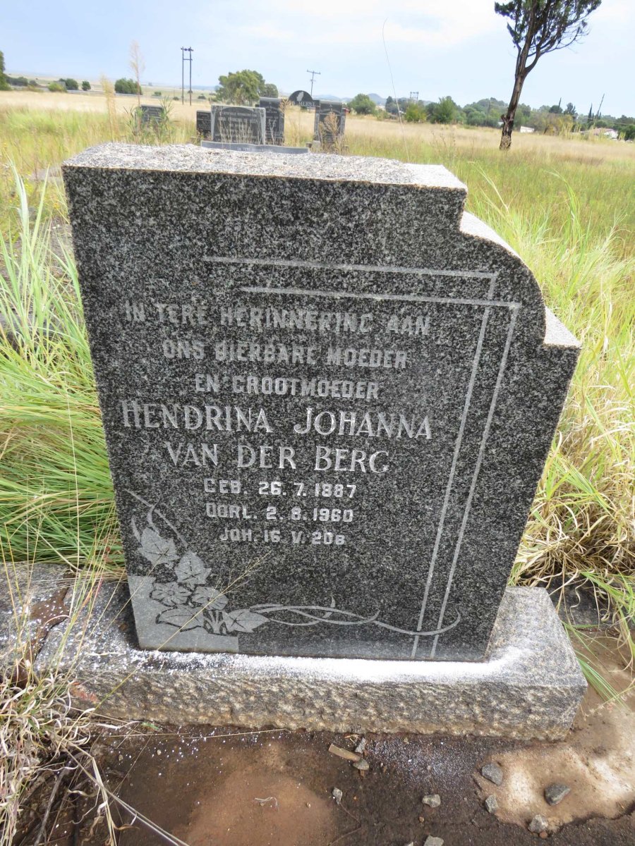 BERG Hendrina Johanna, van der 1887-1960