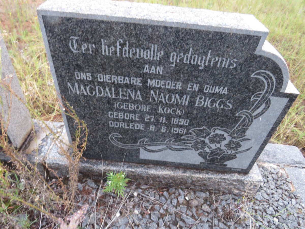 BIGGS Magdalena Naomi nee KOCK 1890-1961