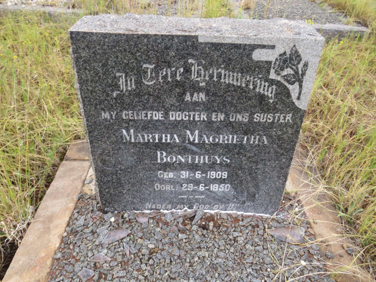 BONTHUYS Martha Magrietha 1909-1950