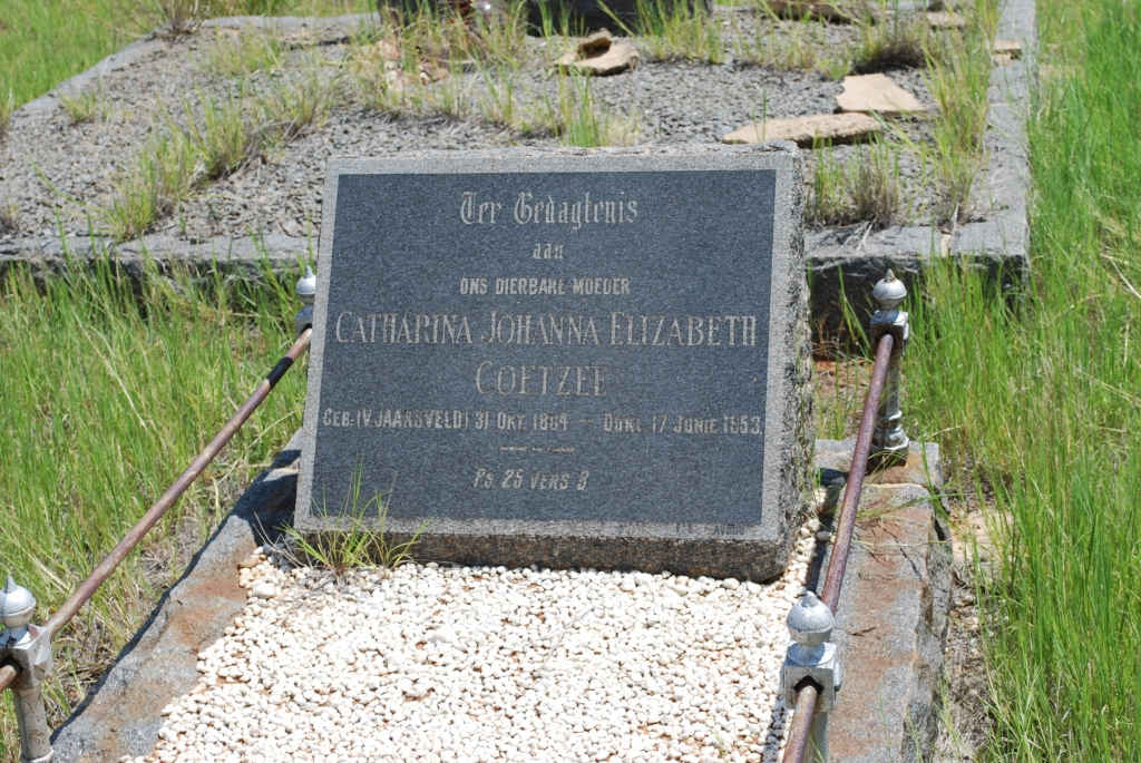 COETZEE Catharina Johanna Elizabeth nee V. JAARSVELD 1884-1953