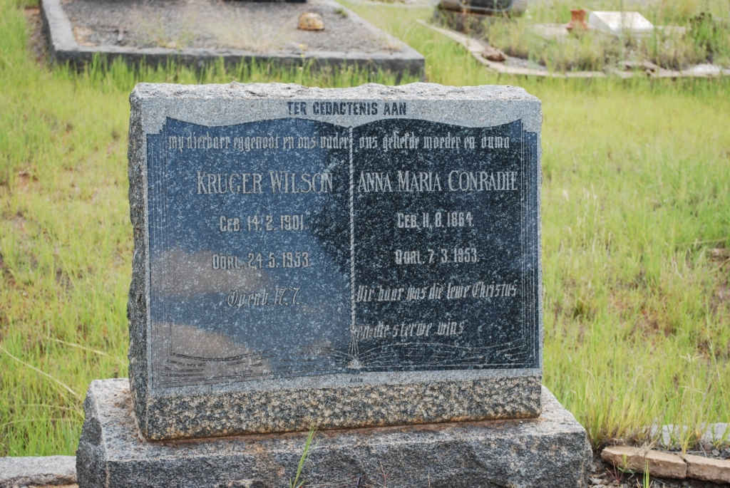 CONRADIE Anna Maria 1864-1953 :: WILSON Kruger 1901-1953