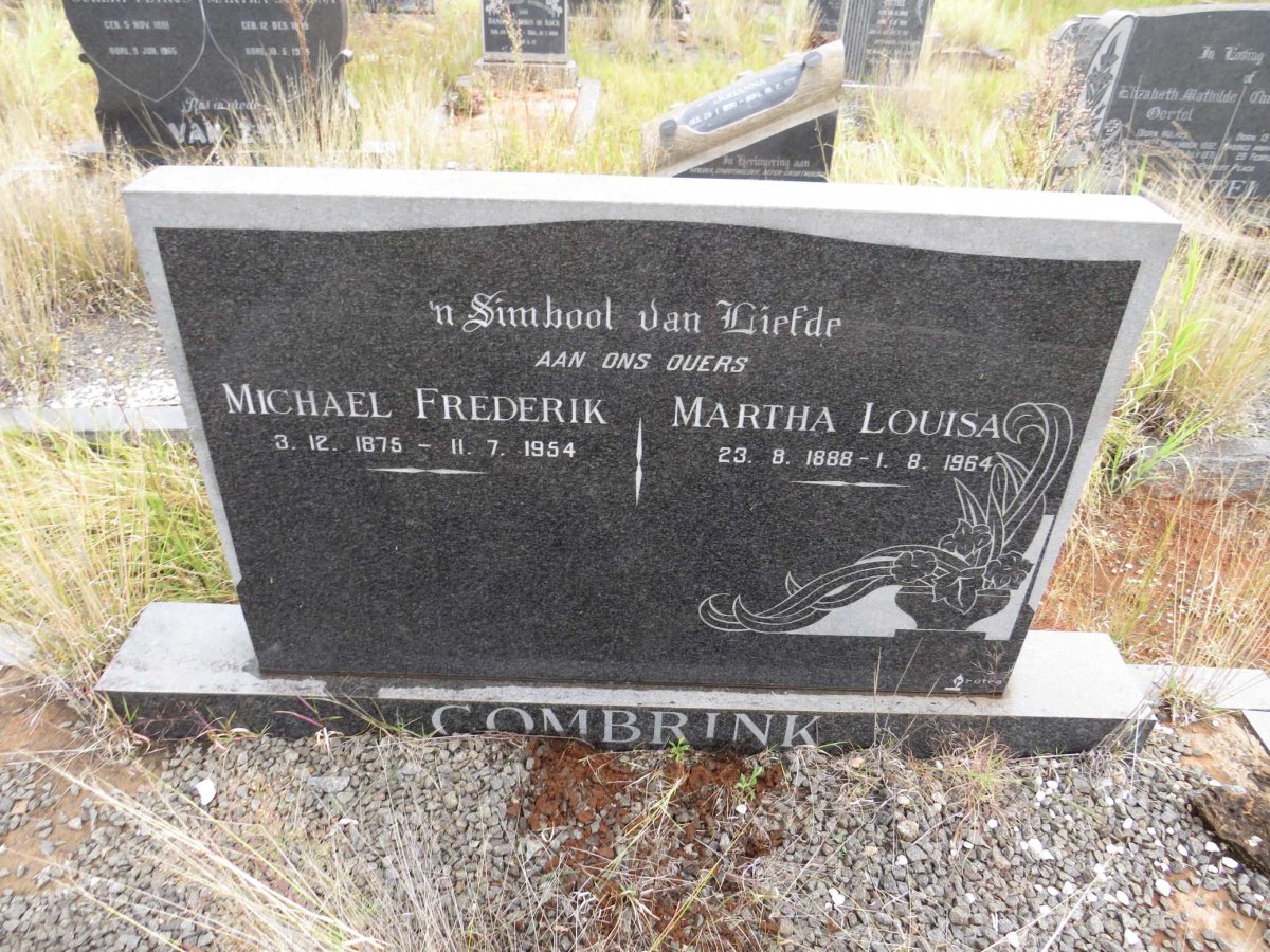 COMBRINK Michael Frederik 1875-1954 &amp; Martha Louisa 1888-1964