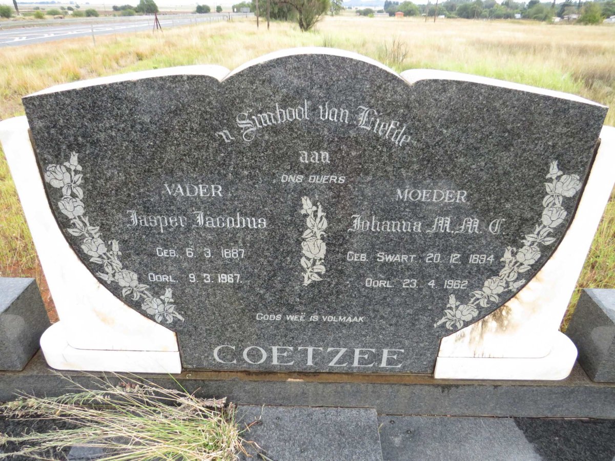 COETZEE Jasper Jacobus 1887-1967 &amp; Johanna M.M.C. 1894-1962