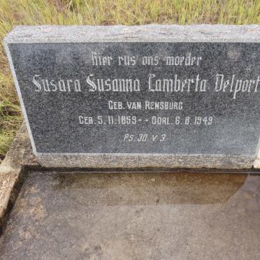 DELPORT Susara Susanna Lamberta nee van RENSBURG 1859-1949