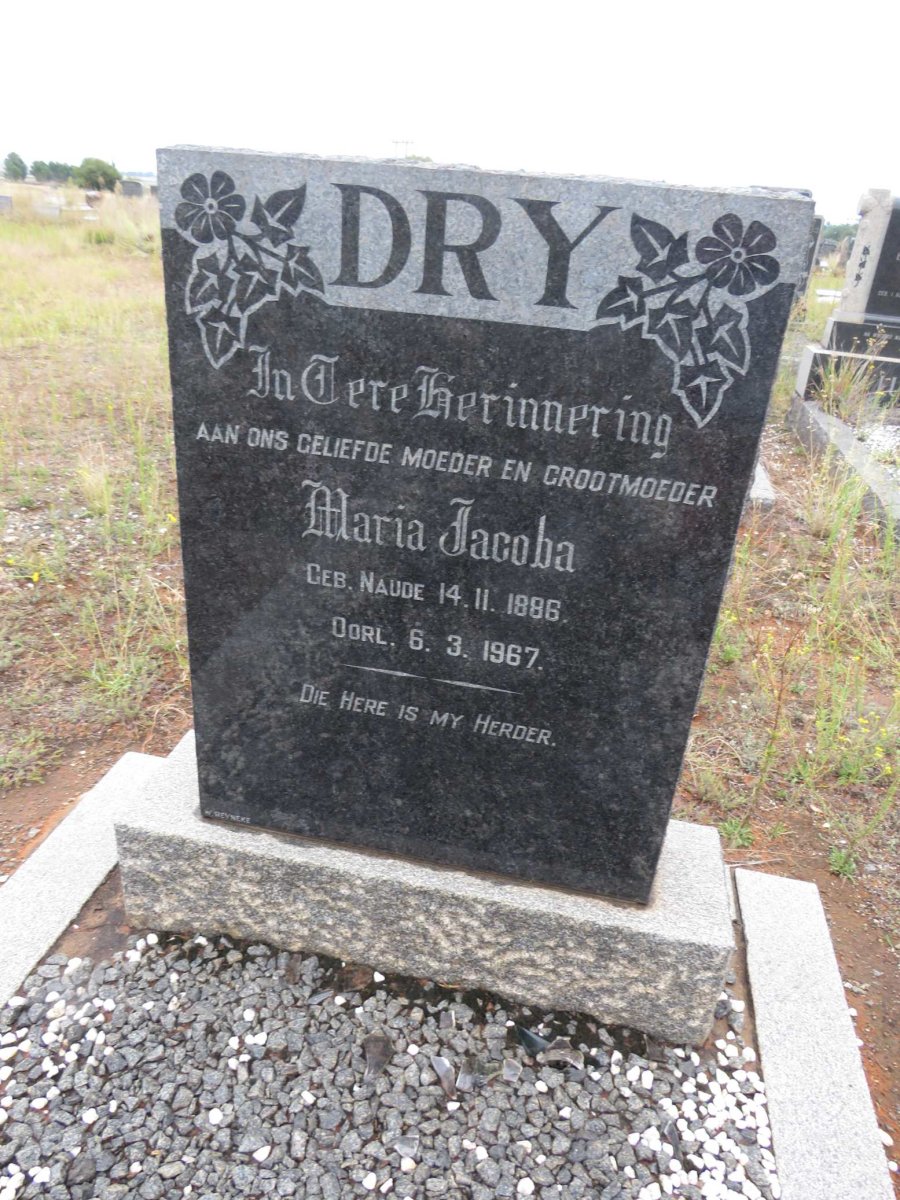 DRY Maria Jacoba nee NAUDE 1886-1967