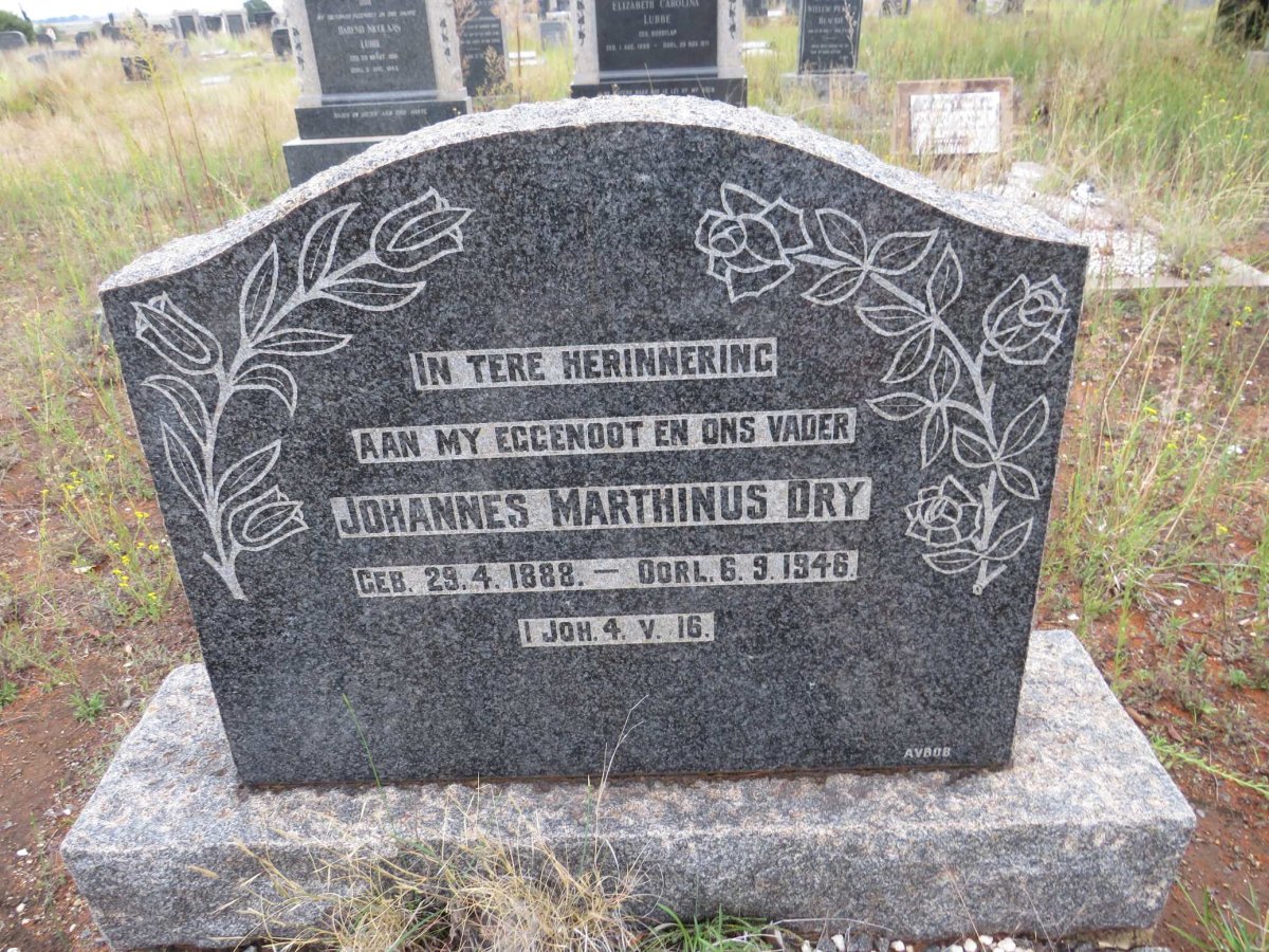 DRY Johannes Marthinus 1888-1946
