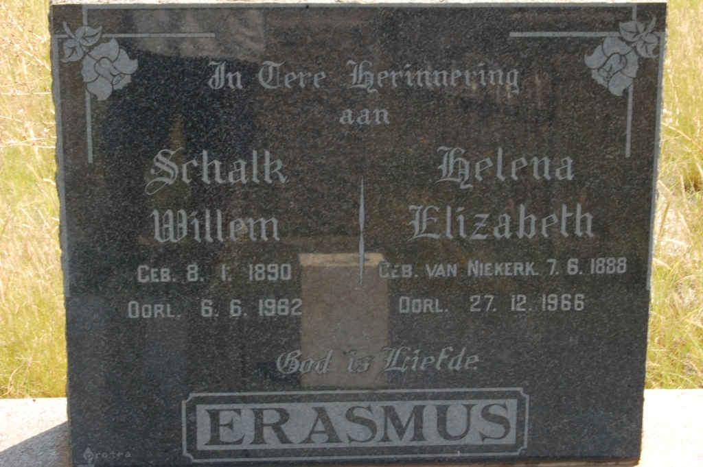 ERASMUS Schalk Willem 1890-1962 &amp; Helena Elizabeth VAN NIEKERK 1888-1966