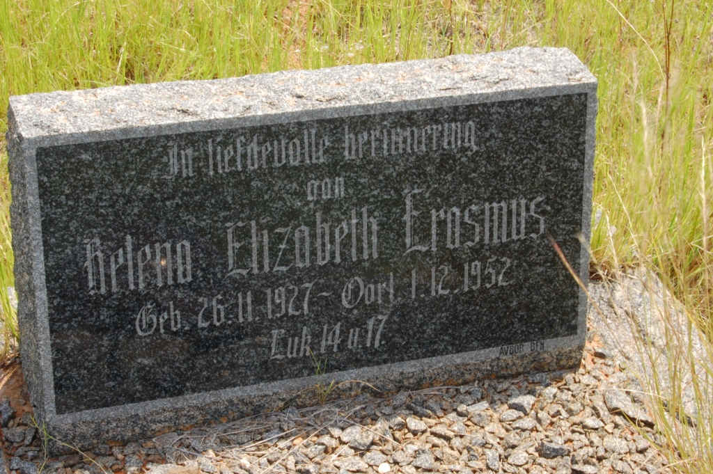 ERASMUS Helena Elizabeth 1927-1952