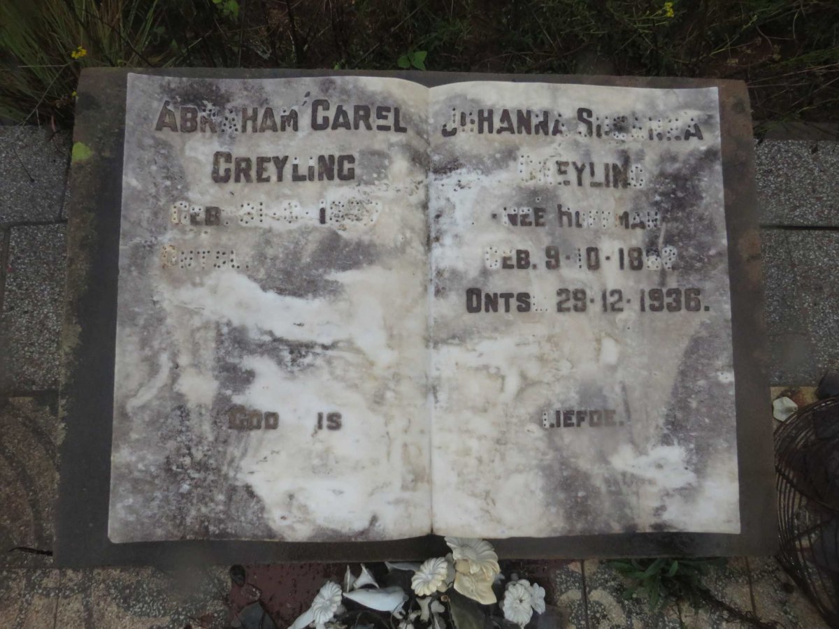 GREYLING Abraham Carel -1877 &amp; Johanna Susanna HOFFMAN 1882-1936