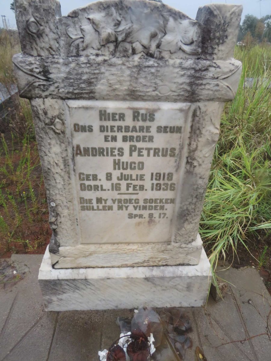 HUGO Andries Petrus 1918-1936