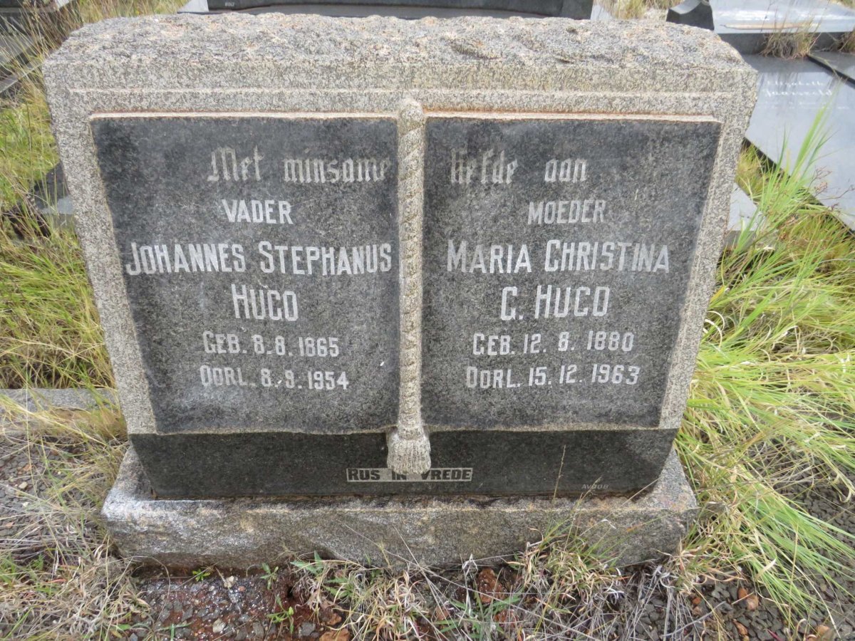 HUGO Johannes Stephanus 1865-1954 &amp; Maria Christina G. 1880-1963