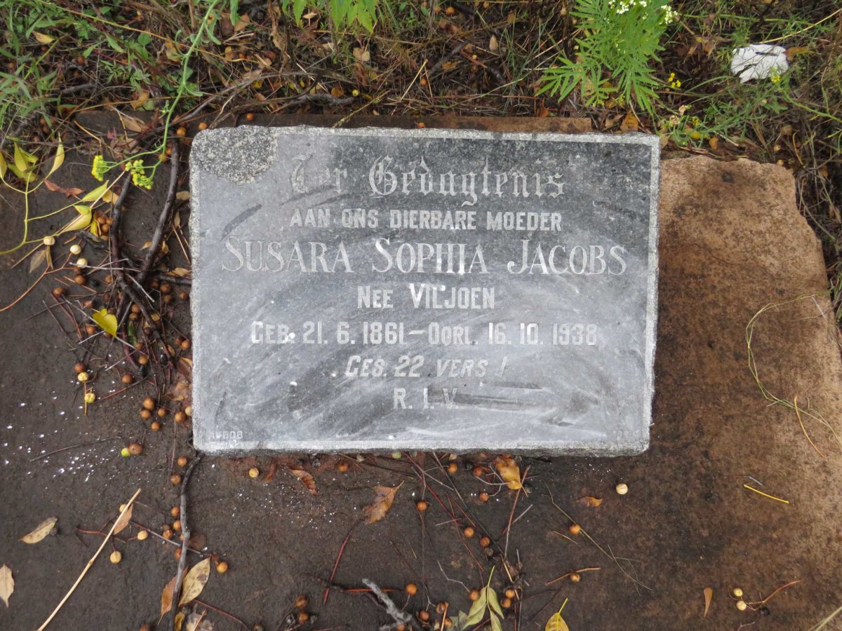JACOBS Susara Sophia nee VILJOEN 1861-1938