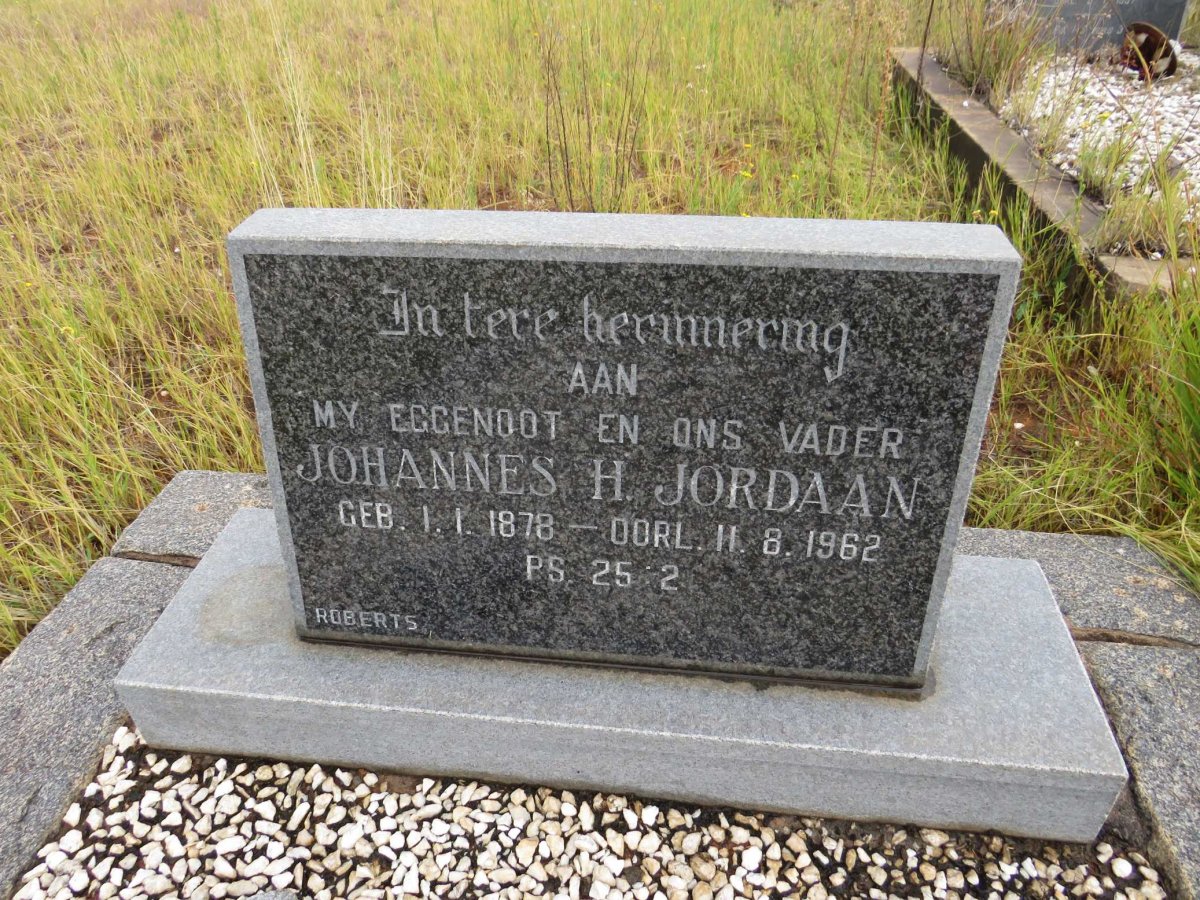 JORDAAN Johannes H. 1878-1962