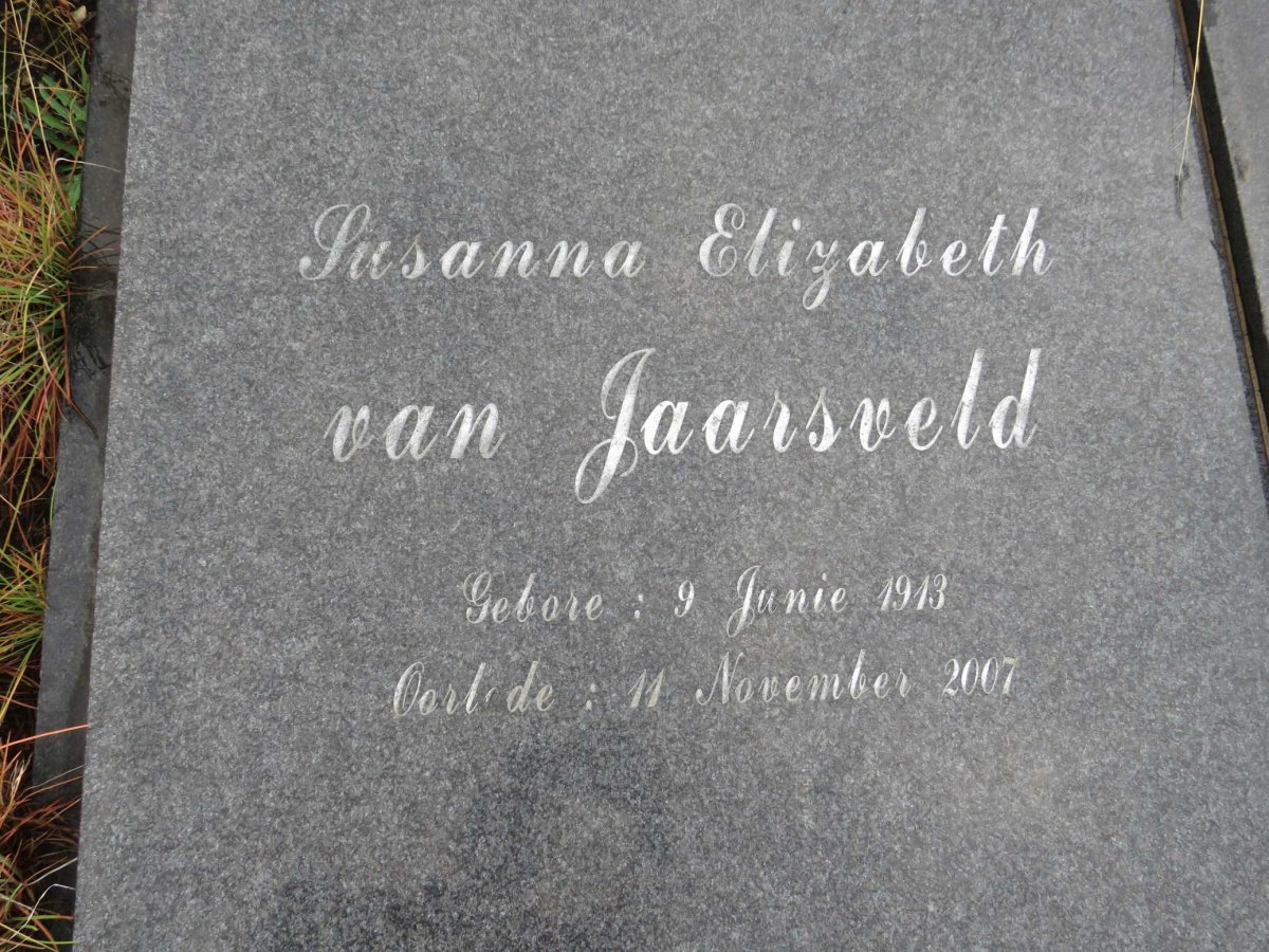 JAARSVELD Susanna Elizabeth, van 1913-2007