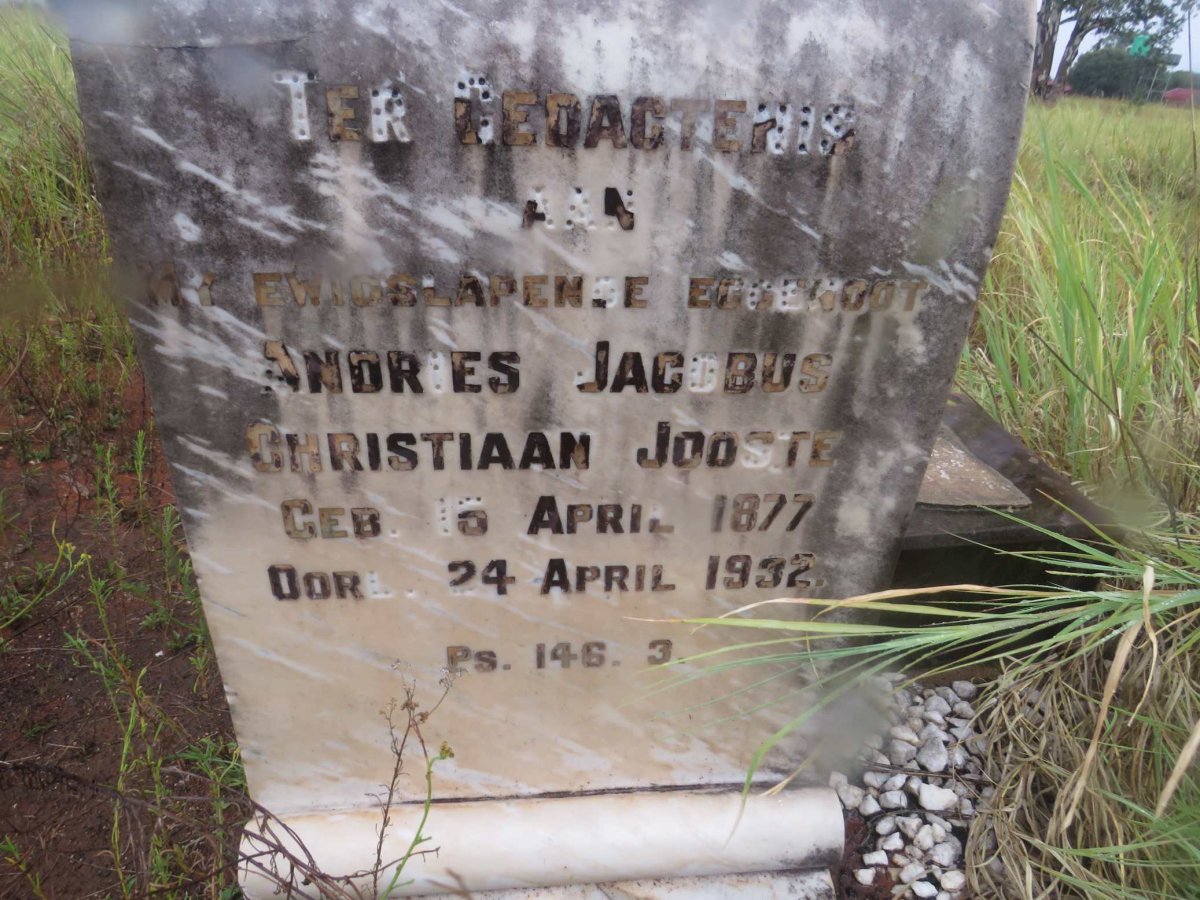 JOOSTE Andries Jacobus Christiaan 1877-1932