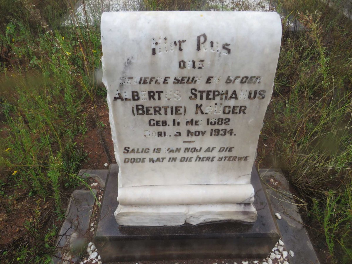 KRUGER Albertus Stephanus 1882-1934
