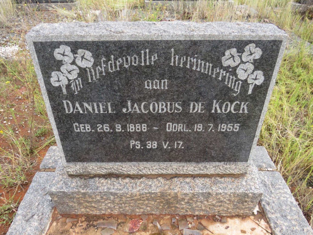 KOCK Daniel Jacobus, de 1886-1955