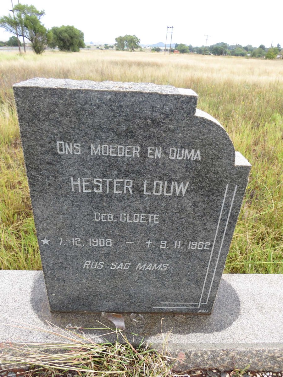 LOUW Hester nee CLOETE 1908-1962