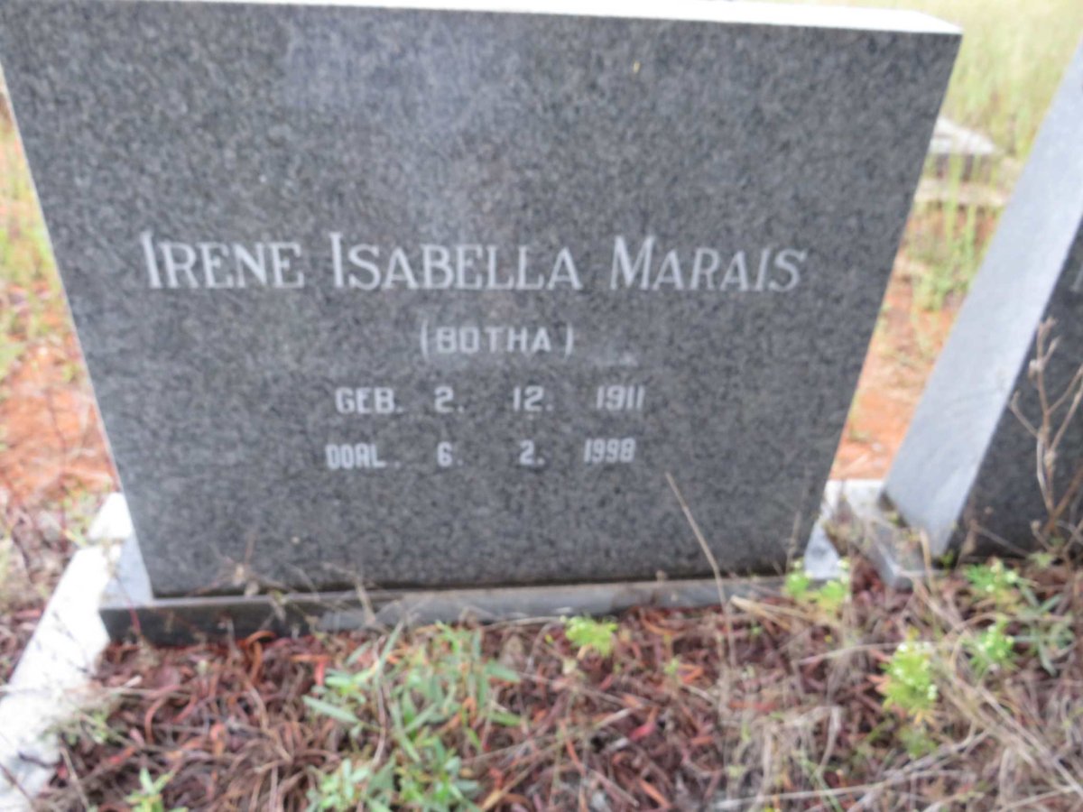 MARAIS Irene Isabella nee BOTHA 1911-1998