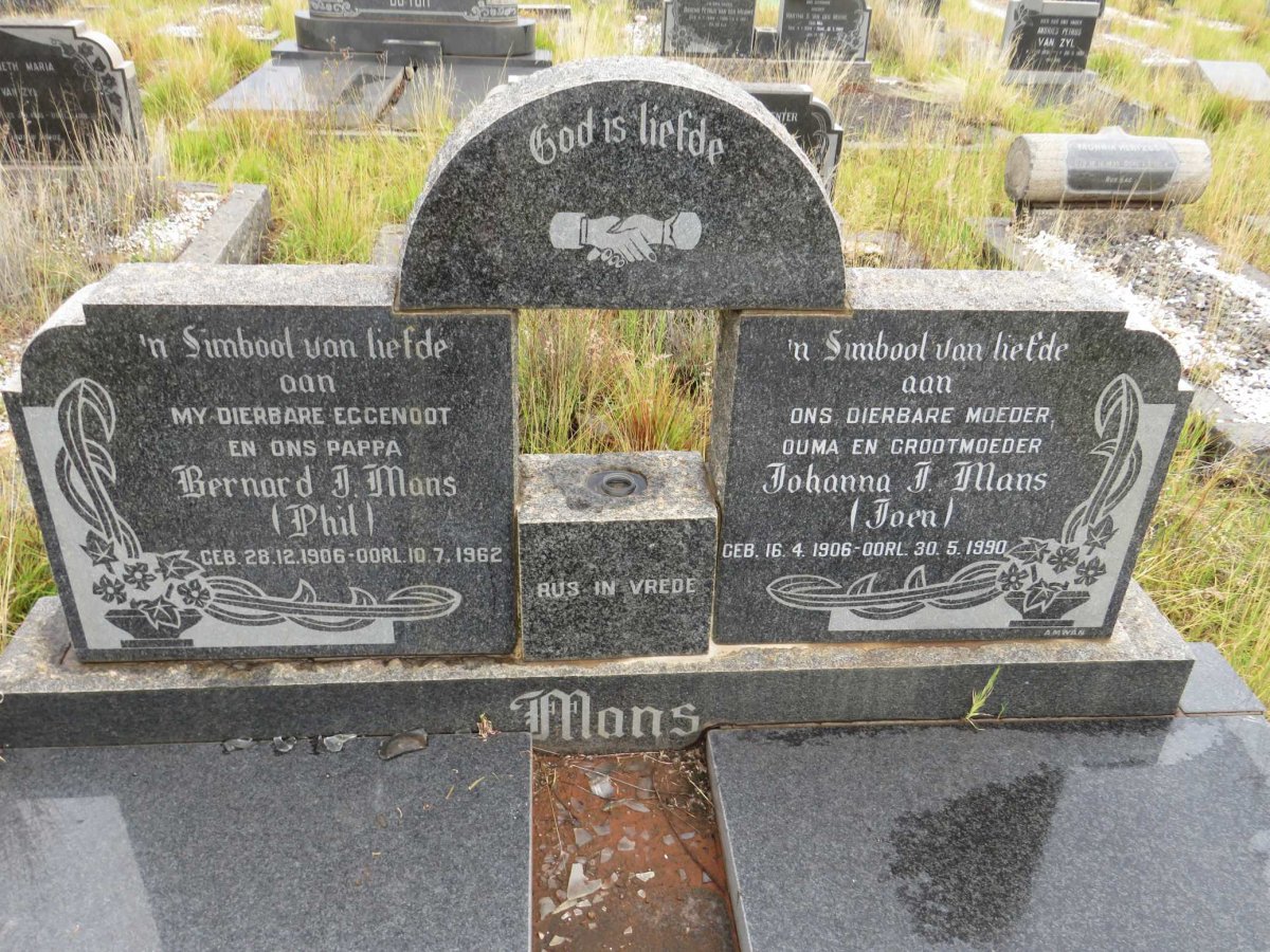 MANS Bernard J. 1906-1962 &amp; Johanna J. 1906-1990