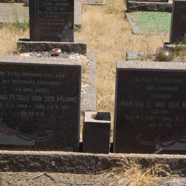 MERWE Barend Petrus, van der 1868-1957 &amp; Martha S. NEL 1894-1969