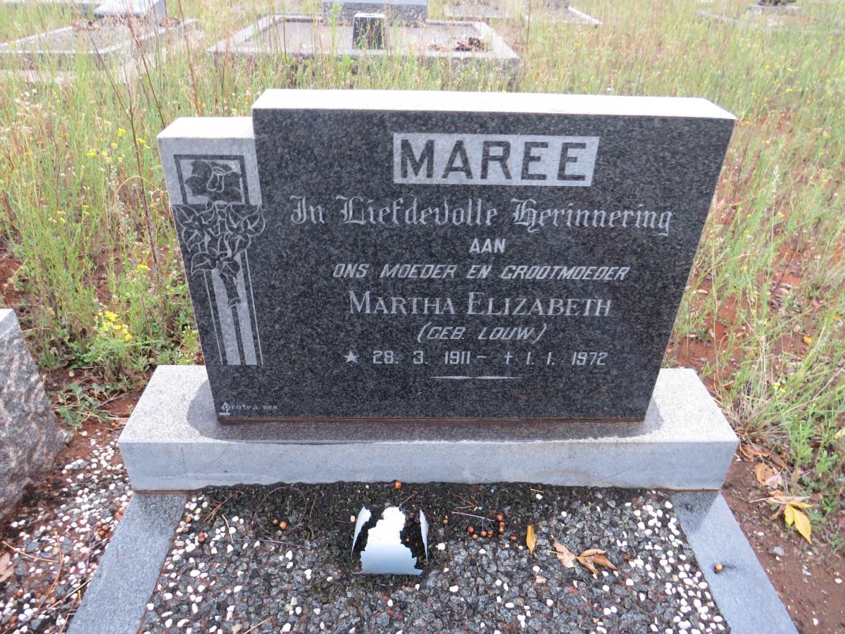MAREE Martha Elizabeth nee LOUW 1911-1972