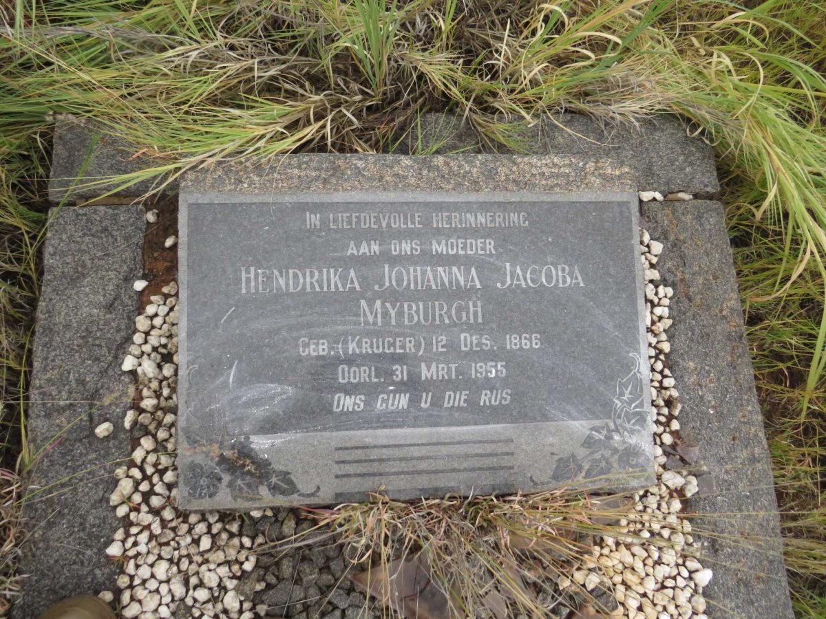 MYBURGH Hendrika Johanna Jacoba nee KRUGER 1866-1955