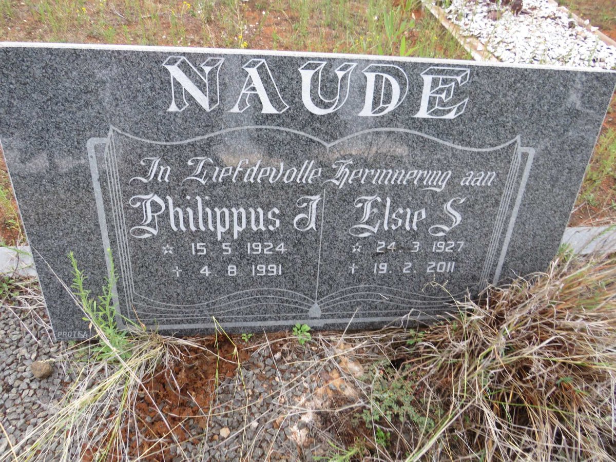 NAUDE Philippus J. 1924-1991 &amp; Elsie S. 1927-2011