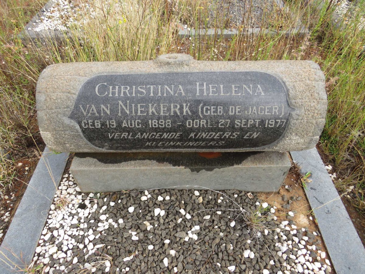 NIEKERK Christina Helena, van nee DE JAGER 1898-1977