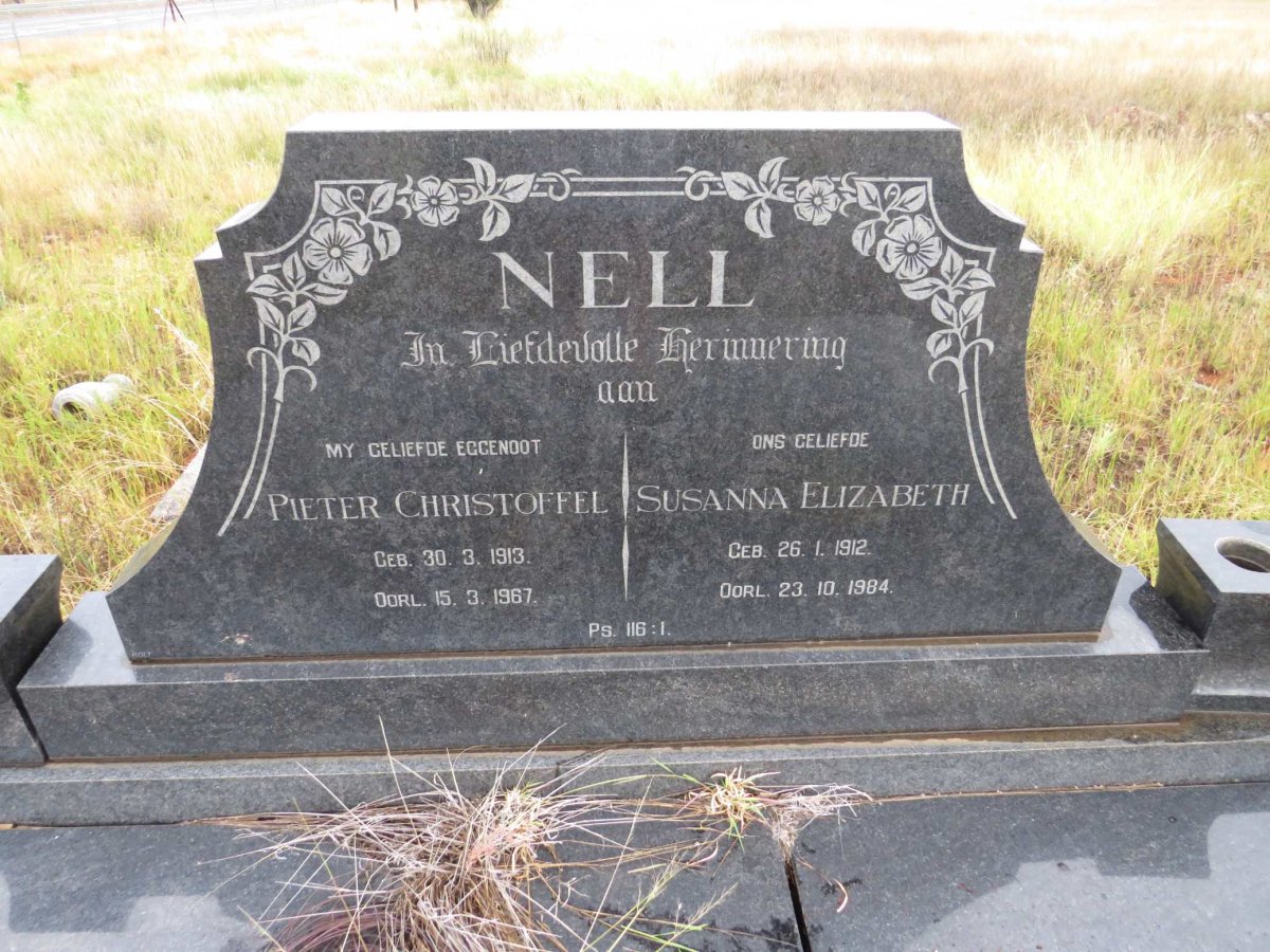 NELL Pieter Christoffel 1913-1967 &amp; Susanna Elizabeth 1912-1984