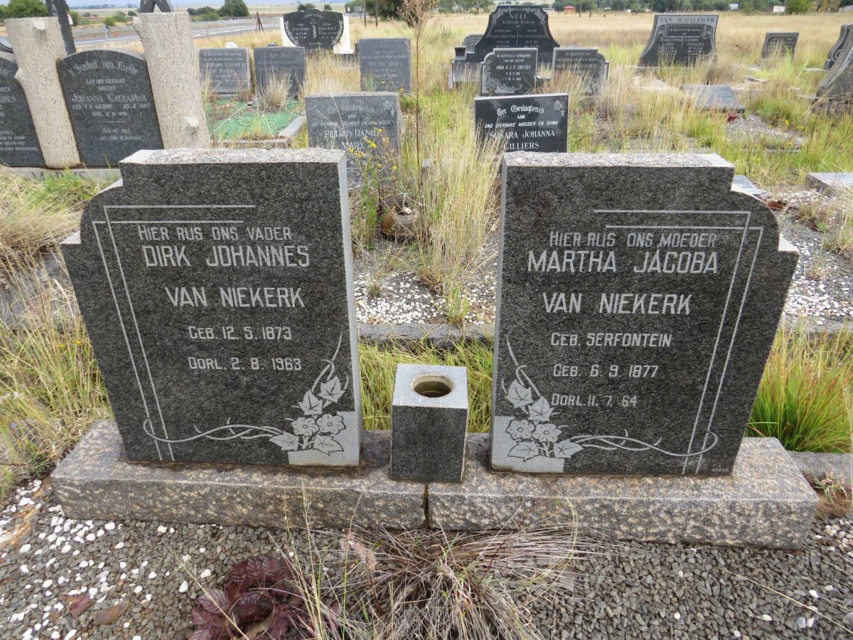 NIEKERK Dirk Johannes, van 1873-1963 &amp; Martha Jacoba SERFONTEIN 1877-1964