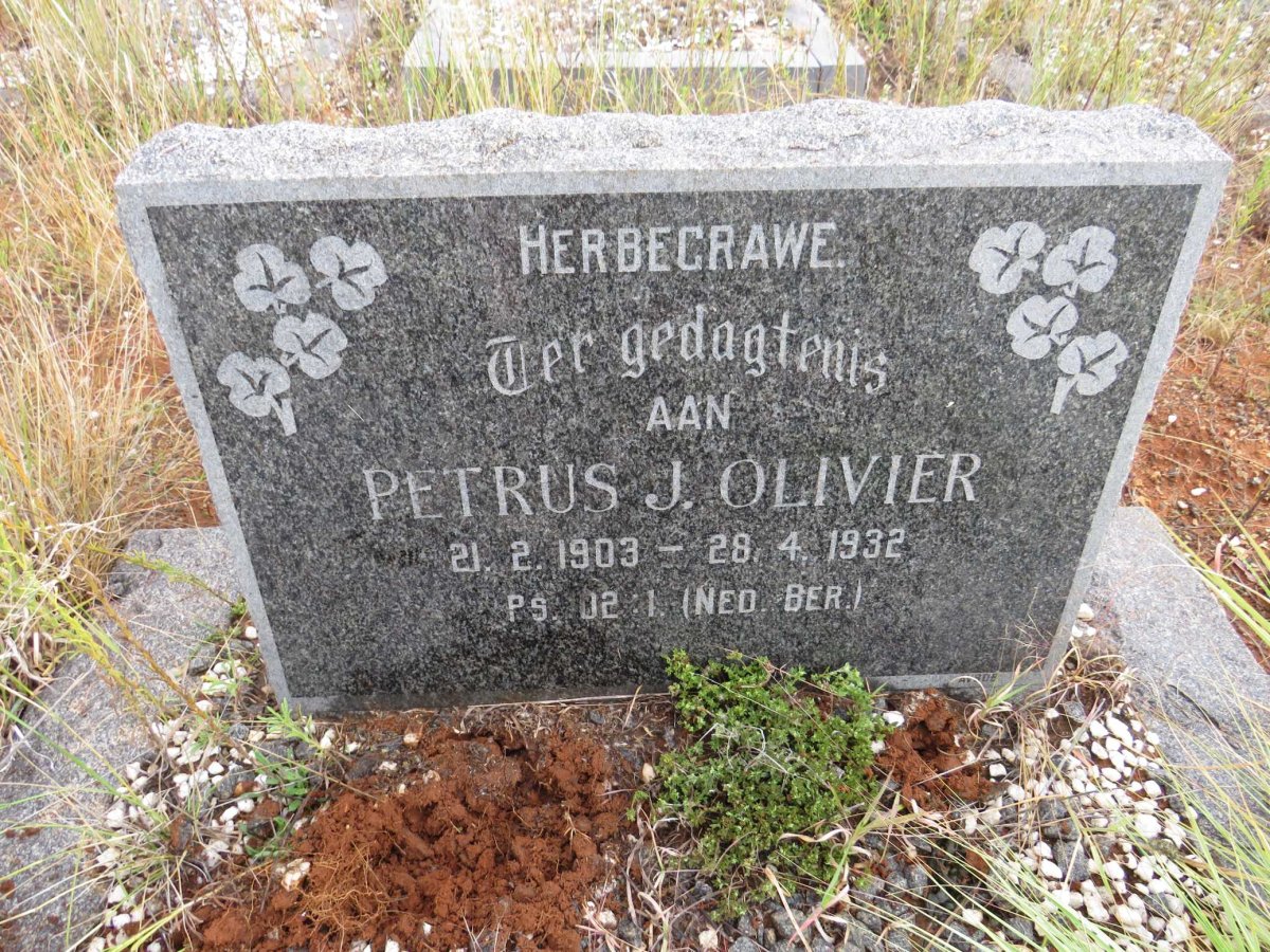 OLIVIER Petrus J. 1903-1932