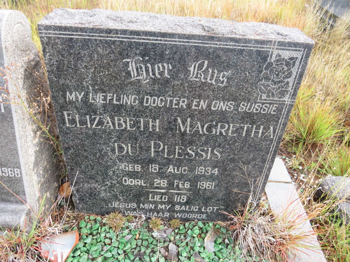 PLESSIS Elizabeth Magretha, du 1934-1961
