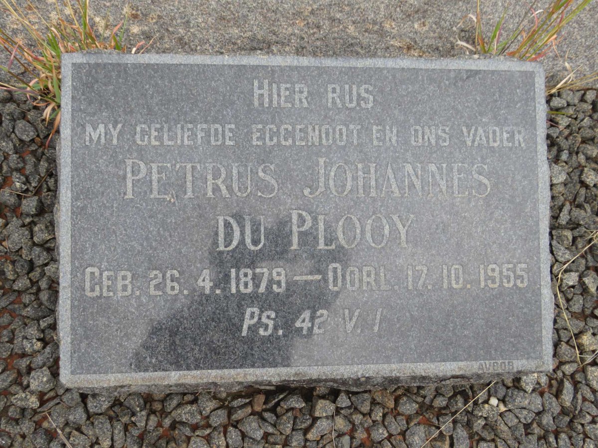 PLOOY Petrus Johannes, du 1879-1955