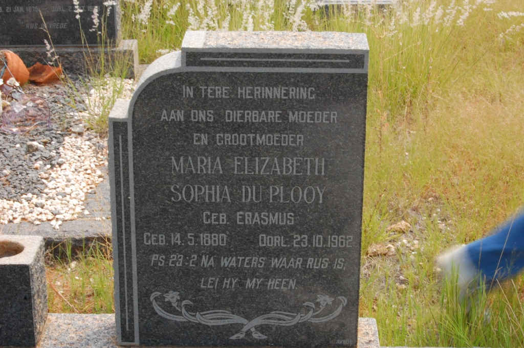 PLOOY Maria Elizabeth Sophia, du nee ERASMUS 1880-1962