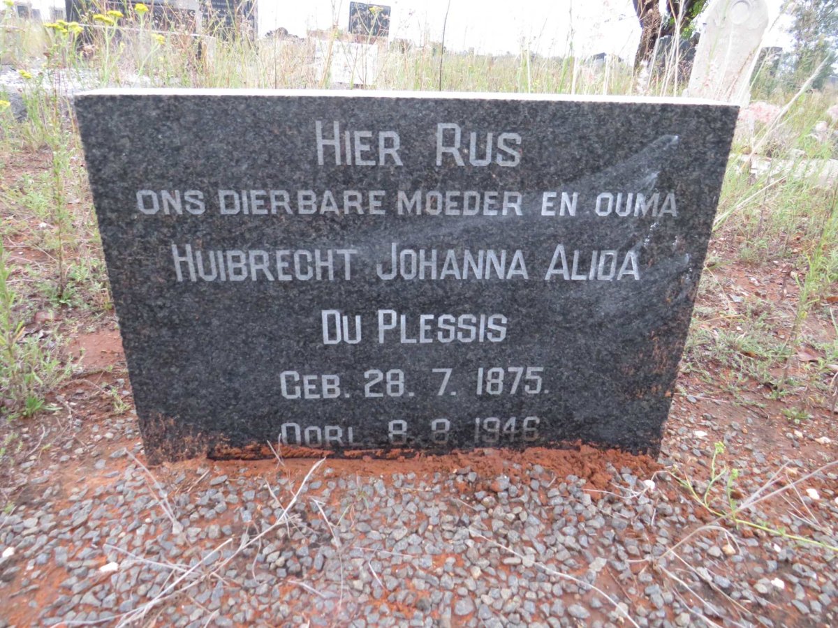 PLESSIS Huibrecht Johanna Alida, du 1875-1946