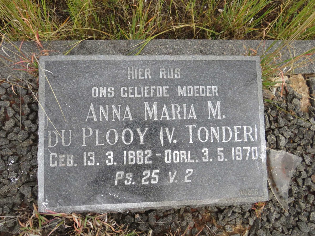 PLOOY Anna Maria M., du nee V. TONDER 1882-1970