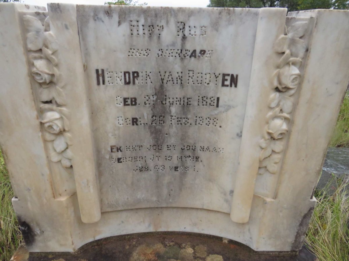 ROOYEN Hendrik, van 1891-1938