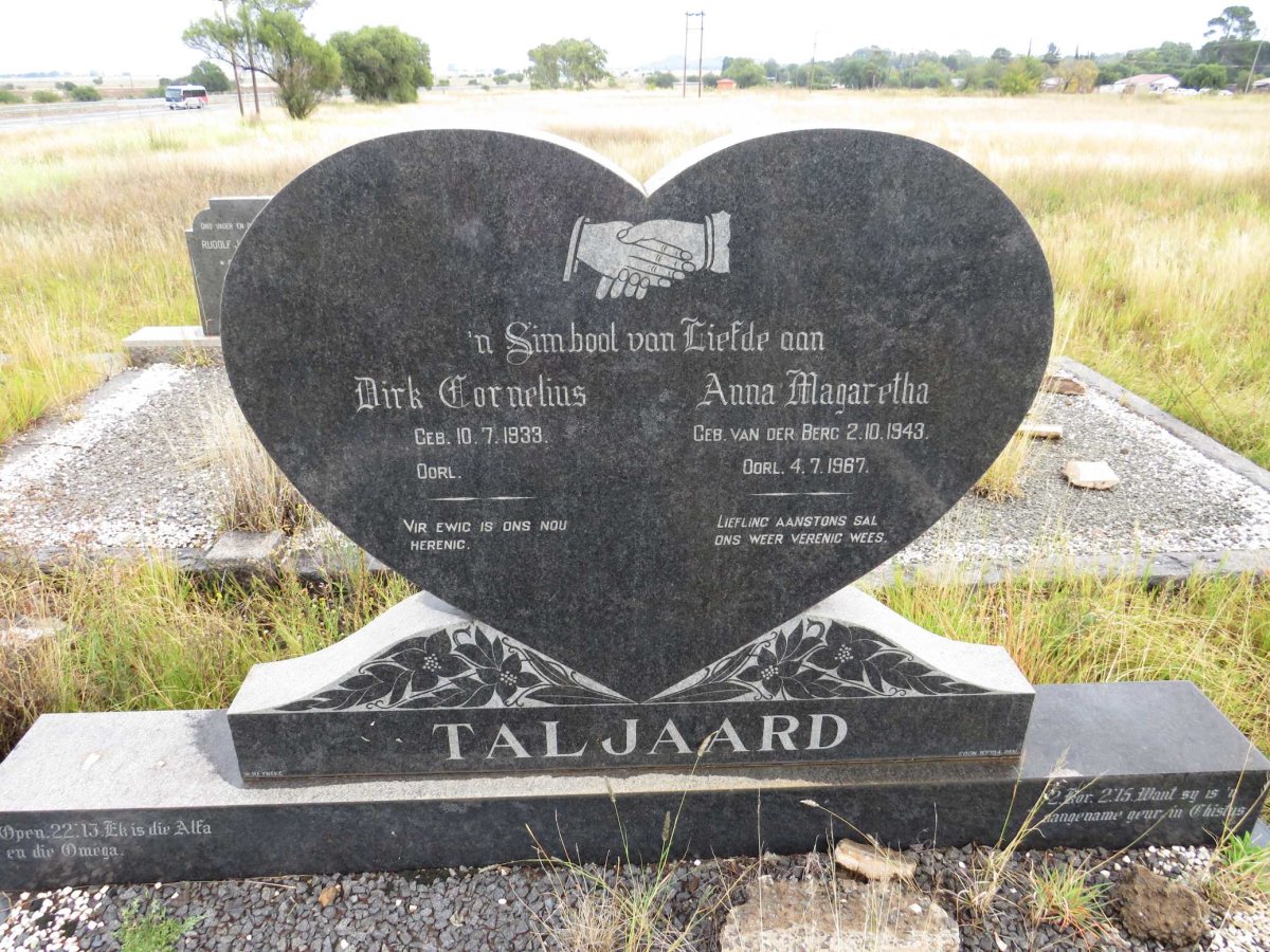 TALJAARD Dirk Cornelius 1933- &amp; Anna Margaretha VAN DER BERG 1943-1967